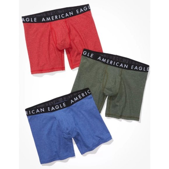New American Eagle AEO Solid Men’s 6" Boxer Briefs (3 Pack) Size SMALL - Picture 1 of 2